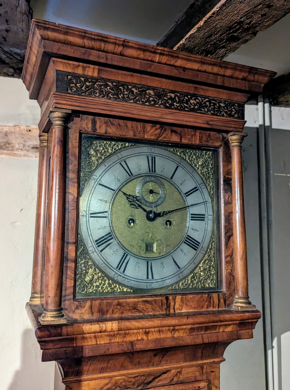 Early 18th Cent Walnut Long Case Longcase Grandfather Clock View V