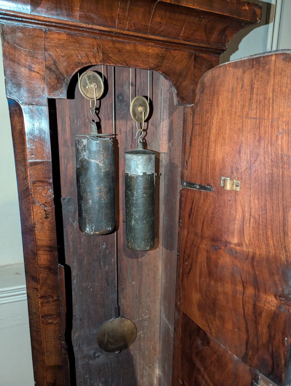 Mid 18th C Figured Walnut Longcase Long Case Grandfather Clock  View III