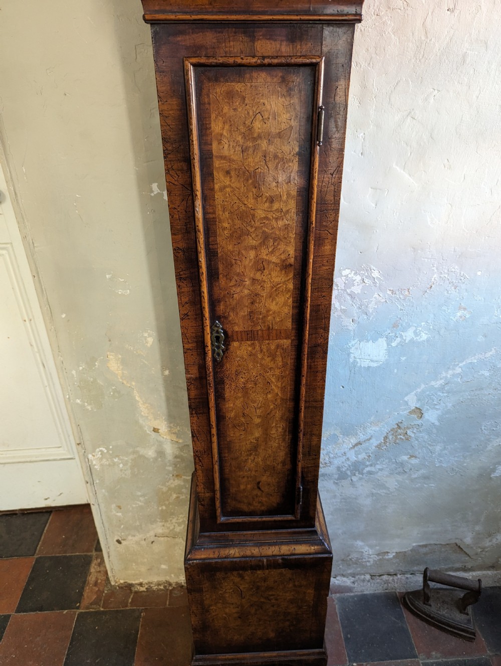 Queen Anne Burr Walnut Longcase Long Case Granddaughter Clock View III