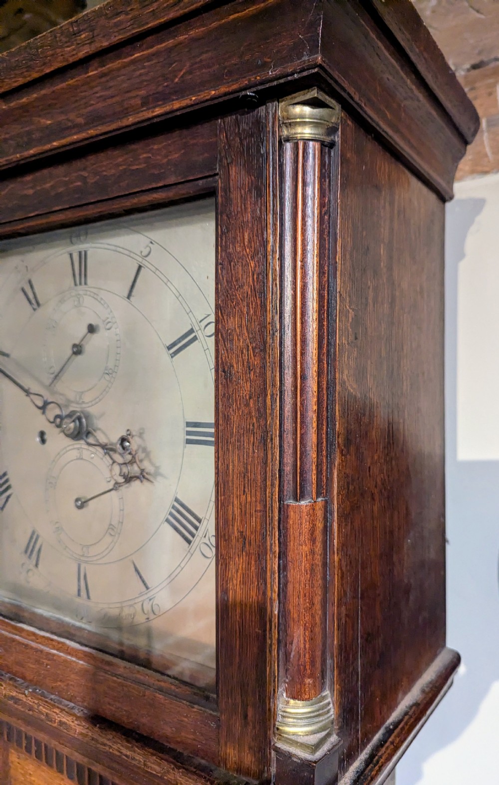 Geo III Oak and Mahogany Long Case Longcase Grandfather Clock View VI