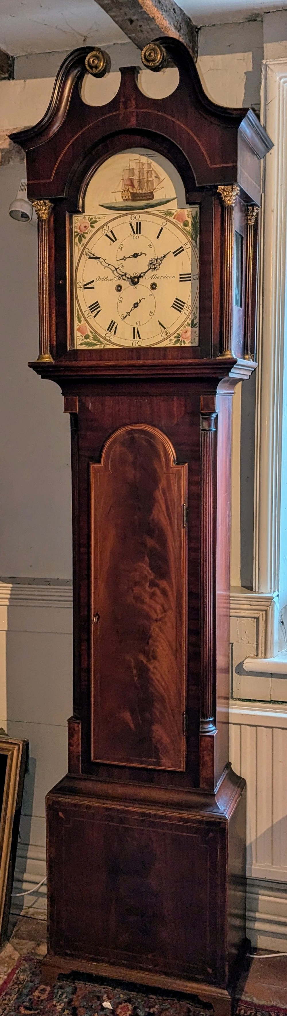 Geo III Mahogany Scottish Longcase Long Case Grandfather Clock
