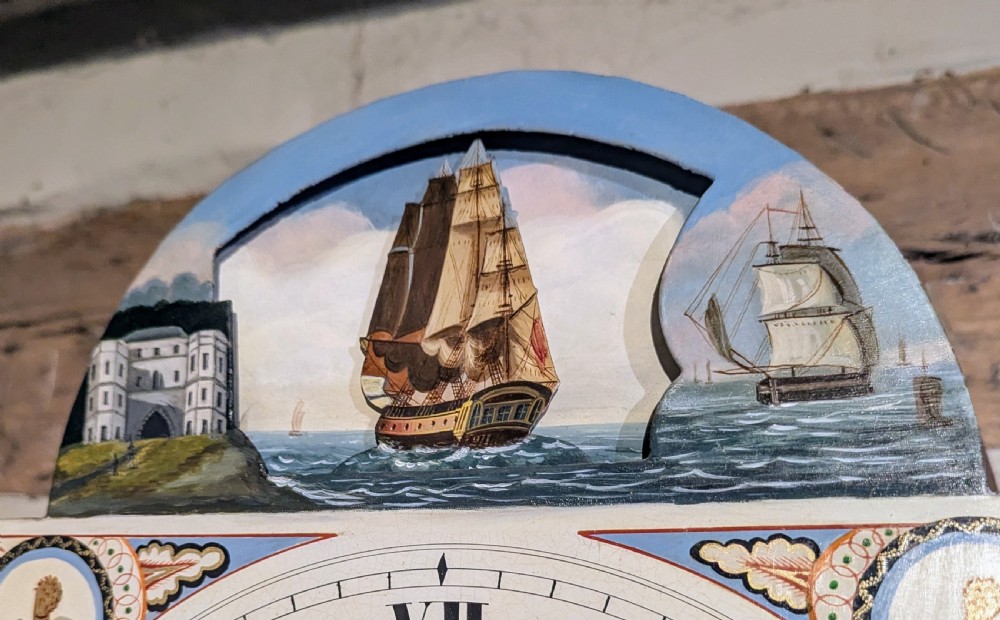 19th C Rocking Ship Automaton Longcase Long Case Grandfather Clock  View VI