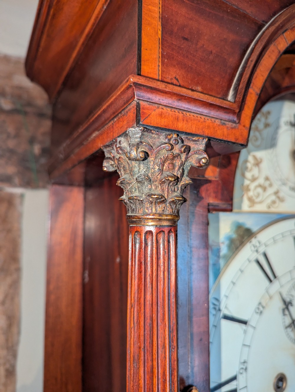 Geo III Mahogany 8 Day Longcase Long Case Grandfather Clock View II