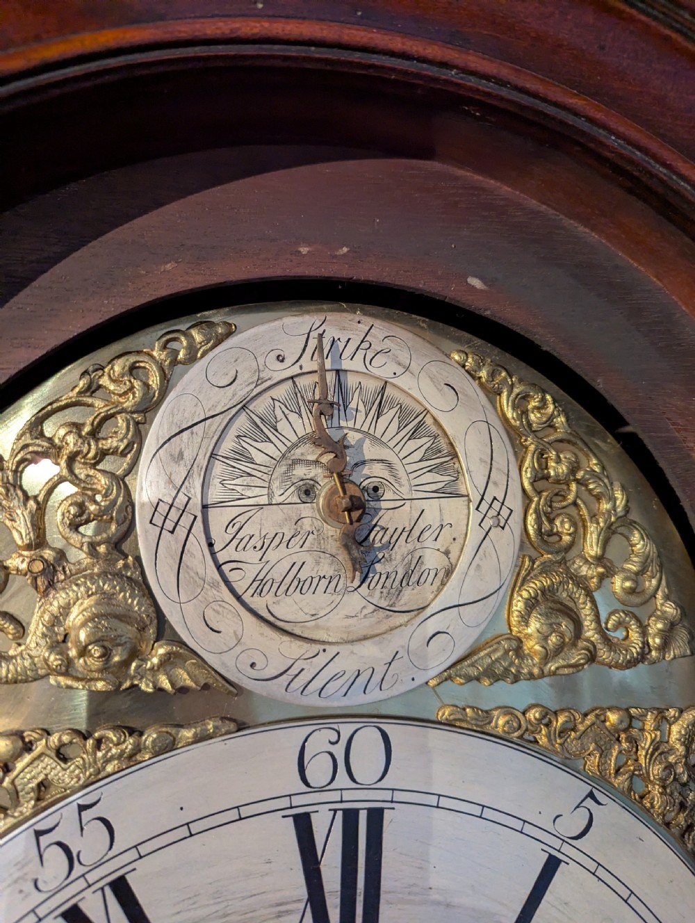 18th Cent Mahogany Longcase Long Case Grandfather Clock View II