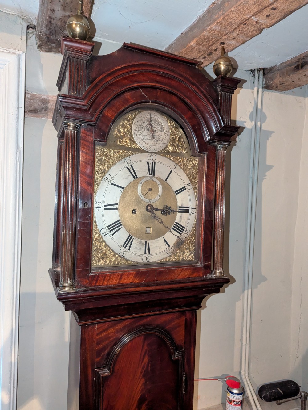 18th Cent Mahogany Longcase Long Case Grandfather Clock View VIII