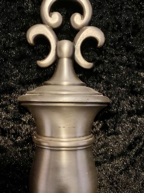 A PAIR OF DUTCH TWIN ARM WALLLIGHTS PEWTER COLOUR - ADDITIONAL PHOTO 2
