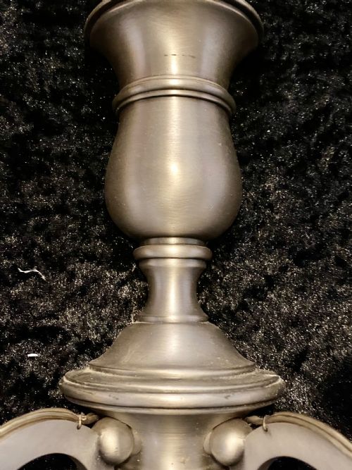 A PAIR OF DUTCH TWIN ARM WALLLIGHTS PEWTER COLOUR - ADDITIONAL PHOTO 4
