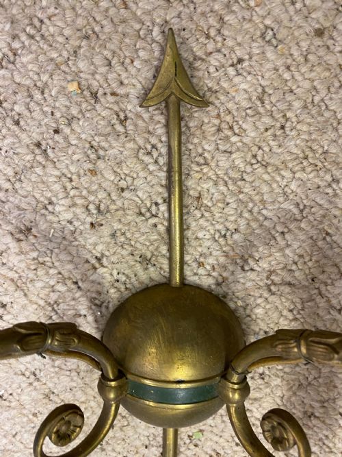 AN UNSUAL PAIR OF TWO LIGHT FRENCH SPEAR ANTIQUE WALLLIGHTS - ADDITIONAL PHOTO 5