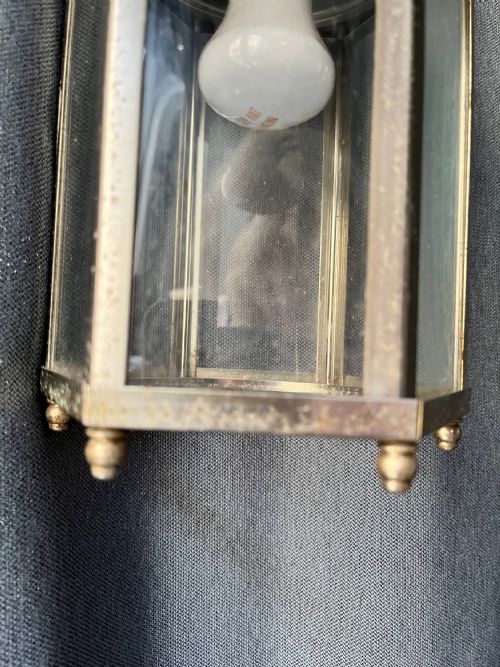 FRENCH HECTAGONAL SILVER PLATED ANTIQUE LANTERN C1920 - ADDITIONAL PHOTO 5