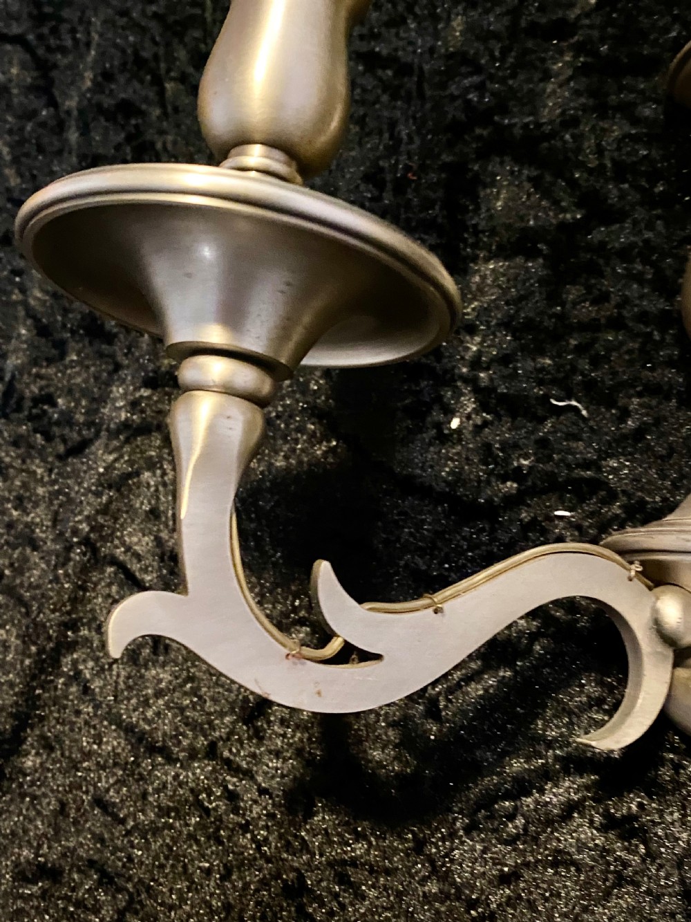 A Pair of  Dutch Twin arm Wall-lights pewter colour View VIII