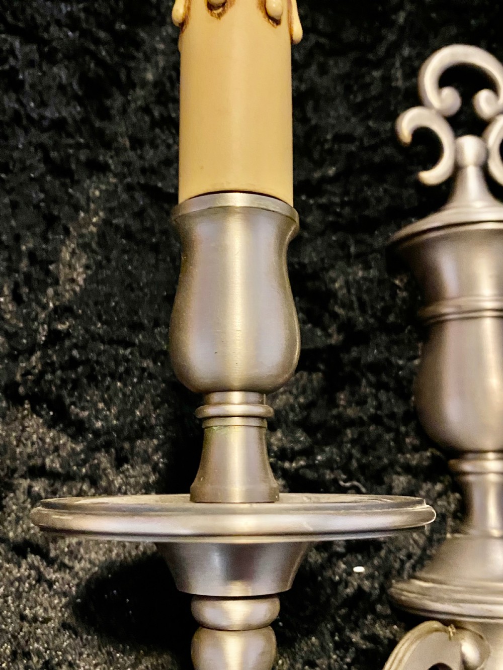 A Pair of  Dutch Twin arm Wall-lights pewter colour View X