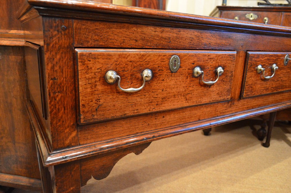 18th Century English Antique Pad Foot Oak Dresser Base View III