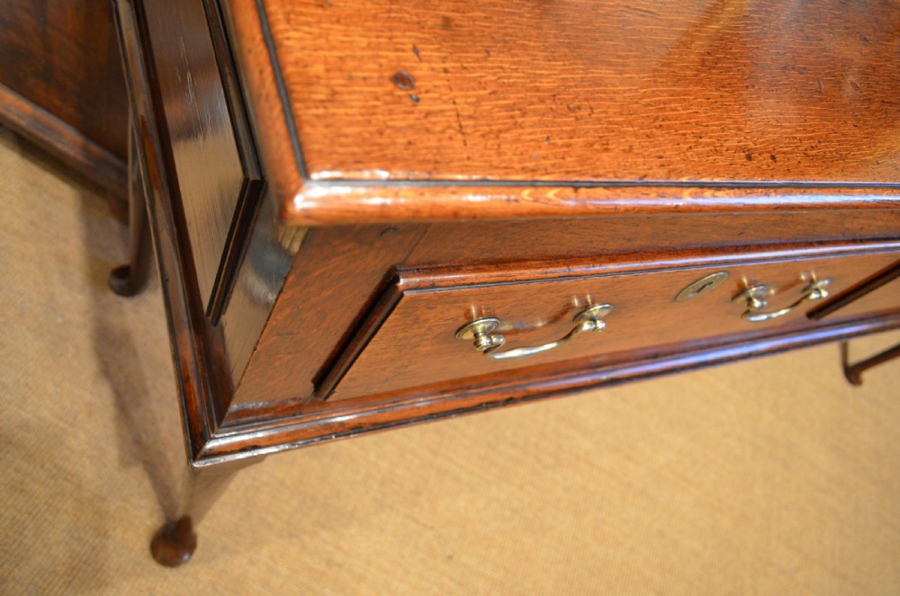 18th Century English Antique Pad Foot Oak Dresser Base View V