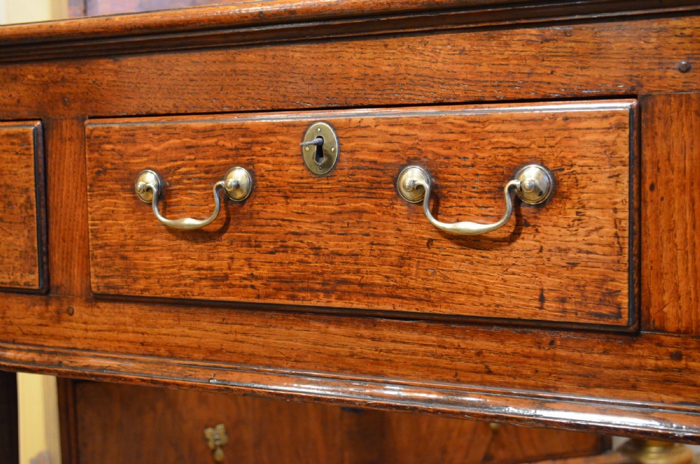 18th Century English Antique Pad Foot Oak Dresser Base View VIII