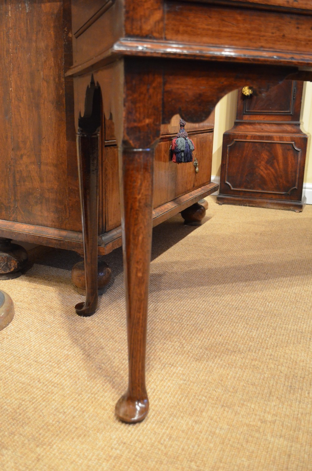 18th Century English Antique Pad Foot Oak Dresser Base View X