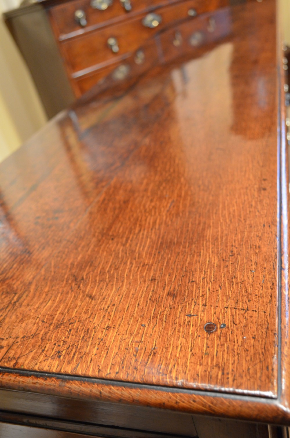 18th Century English Antique Pad Foot Oak Dresser Base View XII