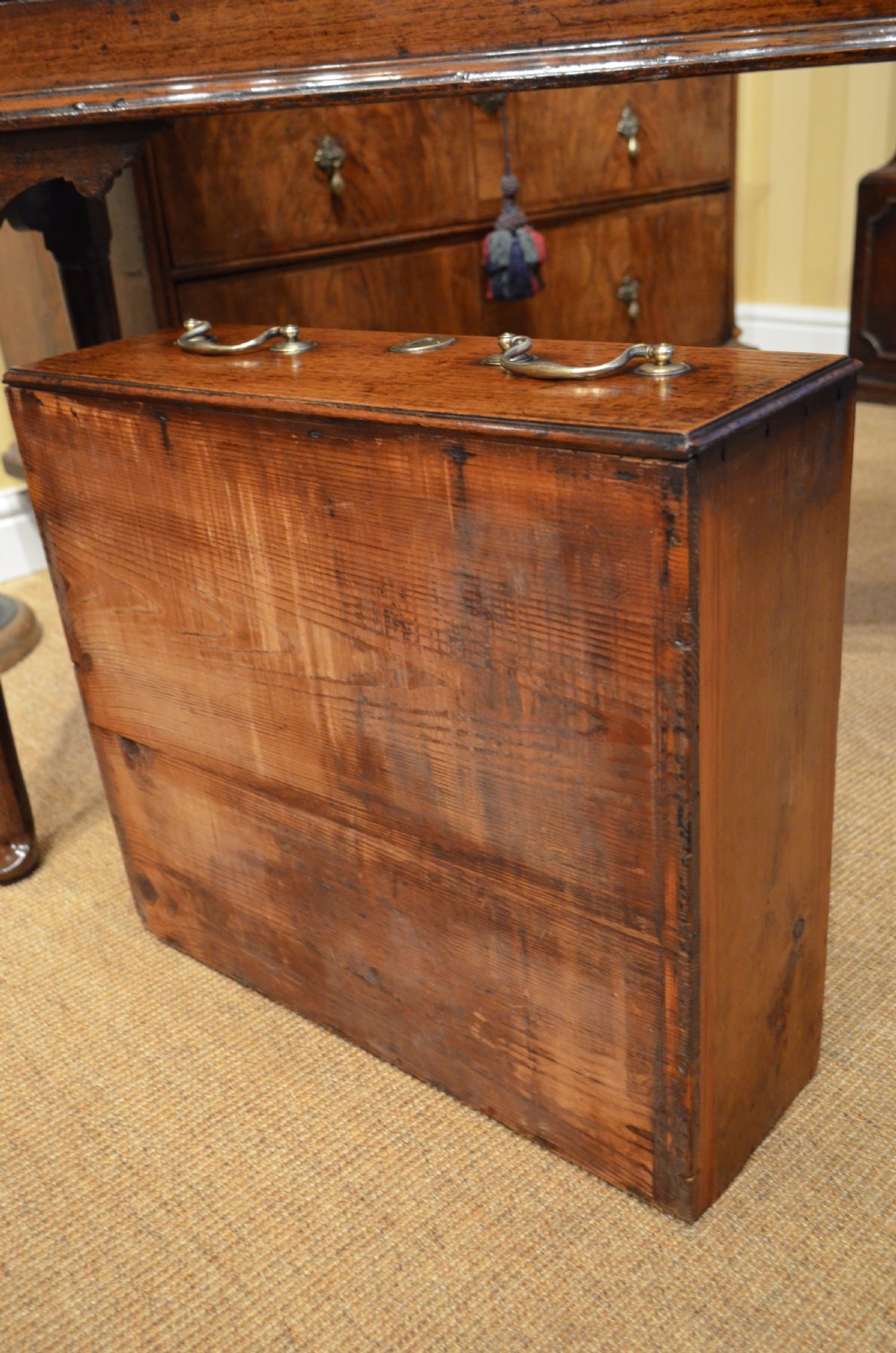 18th Century English Antique Pad Foot Oak Dresser Base View XIII