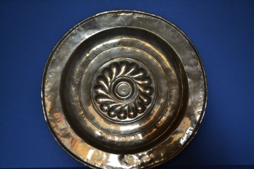 16th Century Nurenburg Brass Alms Dish,c1550.punched and Gadrooned Decoration.