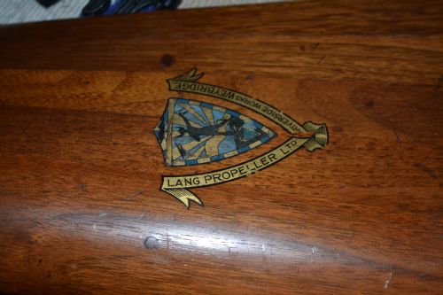 Ww1 Airplane Propeller Blade,c1918.original Lang Propeller Ltd Trade Label, Riverside Works,weybridge