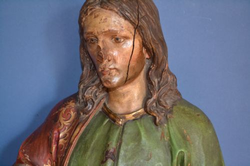 Large 18th Century Carved Wood/painted/gilt Religious Statue,c1780