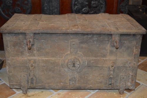 17th Century Armada Chest, Cast Iron, C1690