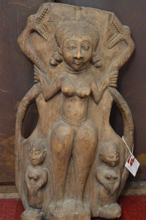 Large Carved Wood African Yoruba Tribal Fertility Statue,c1910