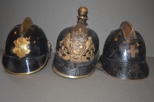 3 German/swiss Fire Officer Helmets, C 1860-90