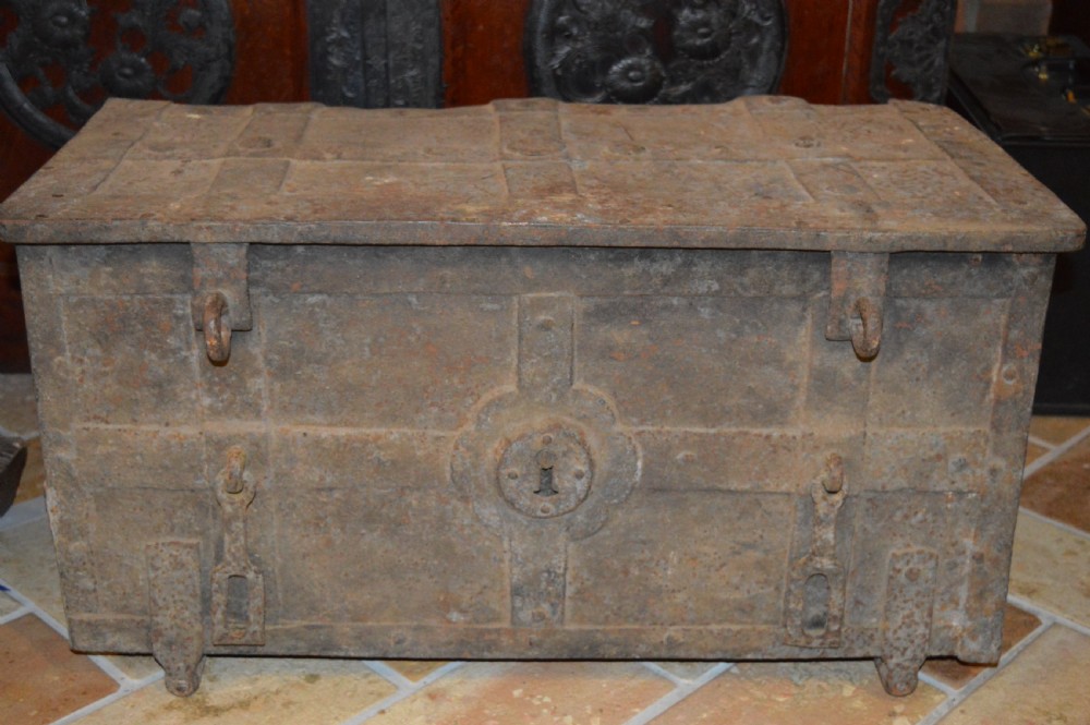 17th Century Armada Chest, Cast Iron, c1690