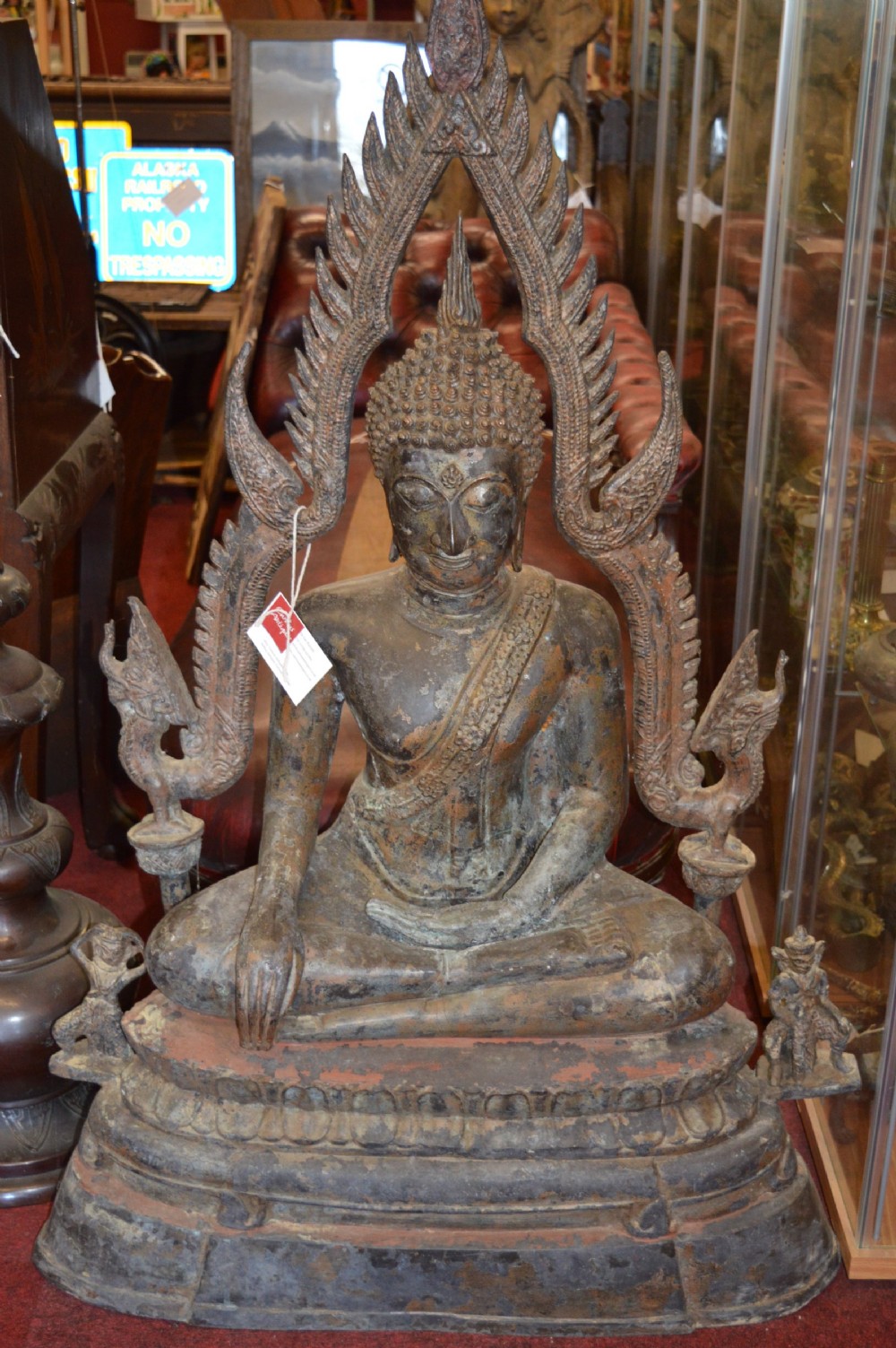 Huge (4ft) 19th Century Bronze Statue Buddha,c1870