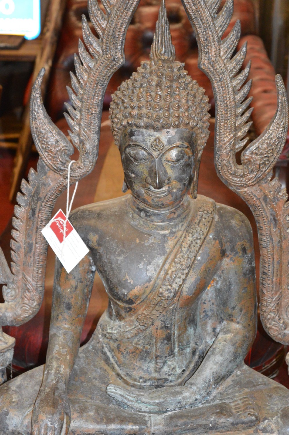 Huge (4ft) 19th Century Bronze Statue Buddha,c1870 View III