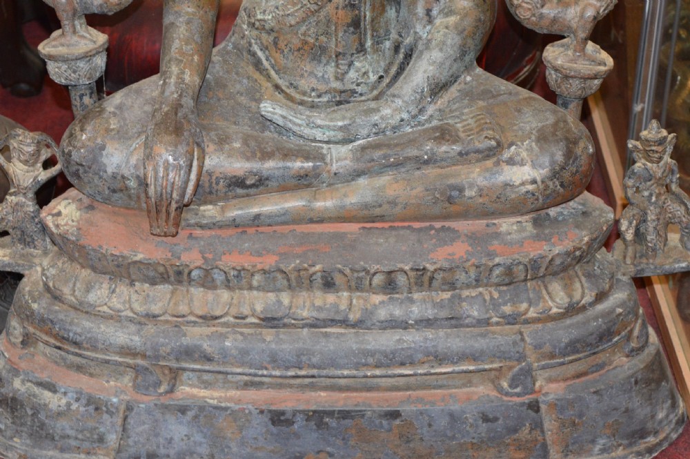 Huge (4ft) 19th Century Bronze Statue Buddha,c1870 View IV