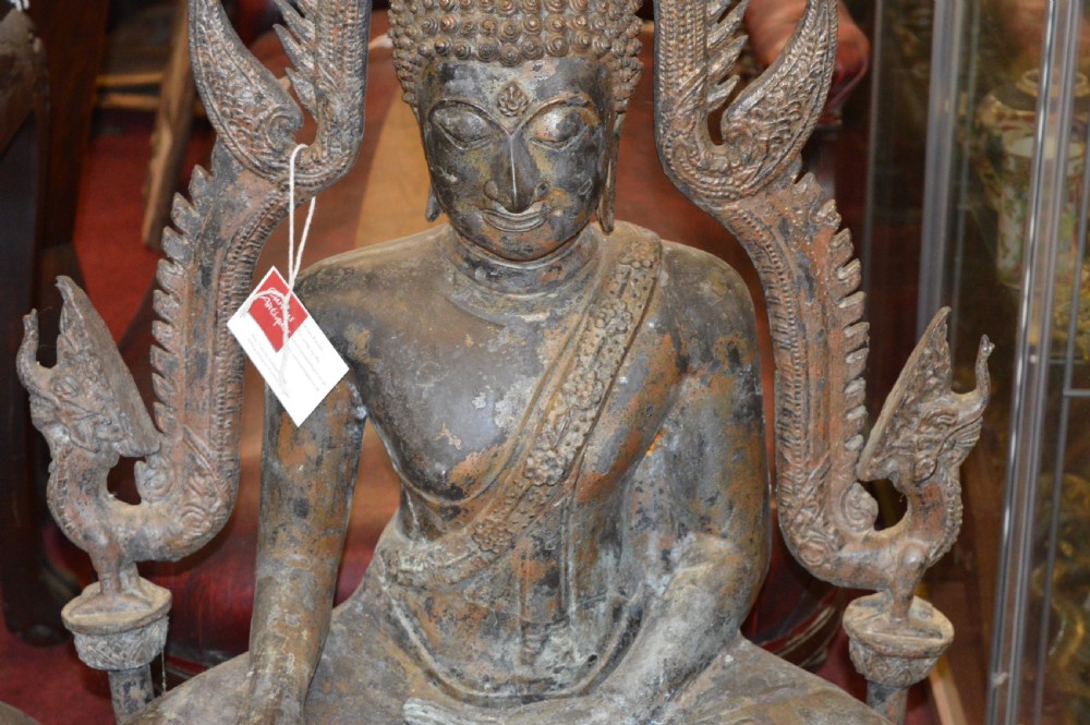 Huge (4ft) 19th Century Bronze Statue Buddha,c1870 View V