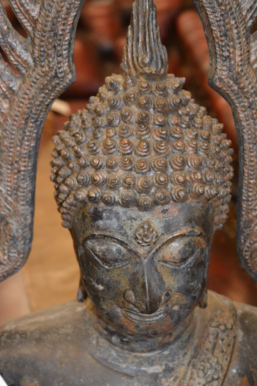 Huge (4ft) 19th Century Bronze Statue Buddha,c1870 View VII