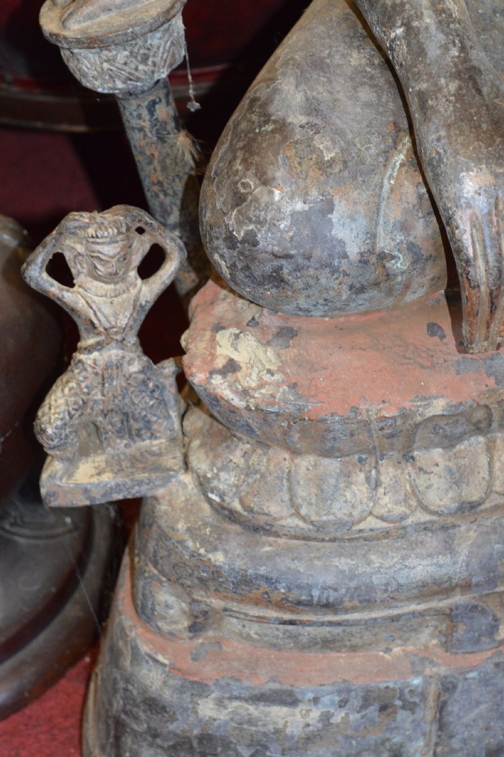 Huge (4ft) 19th Century Bronze Statue Buddha,c1870 View VIII