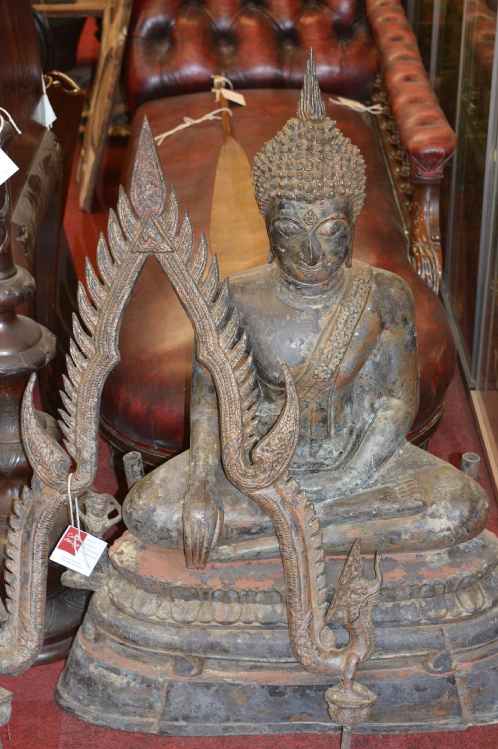 Huge (4ft) 19th Century Bronze Statue Buddha,c1870 View IX