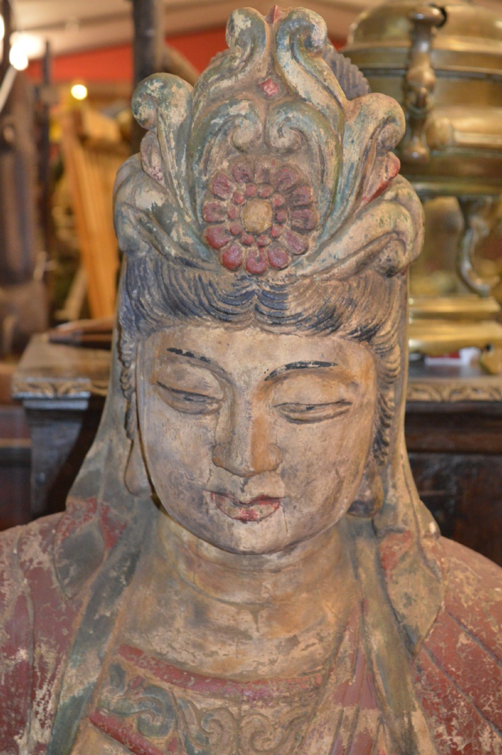 Huge (5ft) 19th Century Chinese Staue GuanYin,c1850 View II