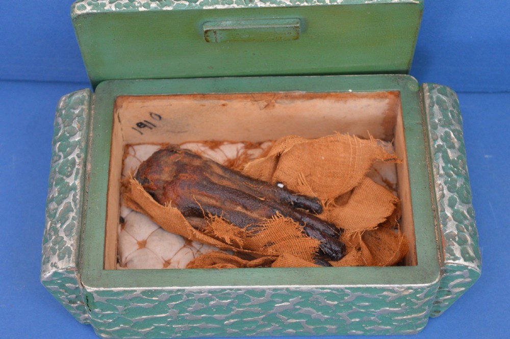 Mummified Monkey Hand In Presentation Box,Grand Tour Piece , c1910