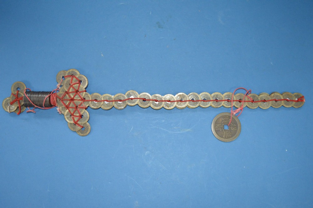 Early 20th Century Chinese Bronze Coin Sword,Taoist,c1920