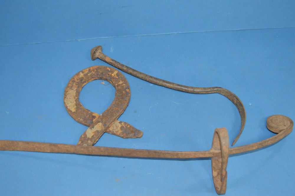 3 Large 19th Century African Cast Iron Currency Pieces ,Congo,1890 (Pt collection 21 Pieces)