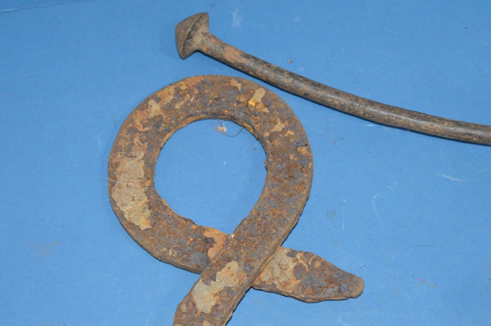 3 Large 19th Century African Cast Iron Currency Pieces ,Congo,1890 (Pt collection 21 Pieces) View III