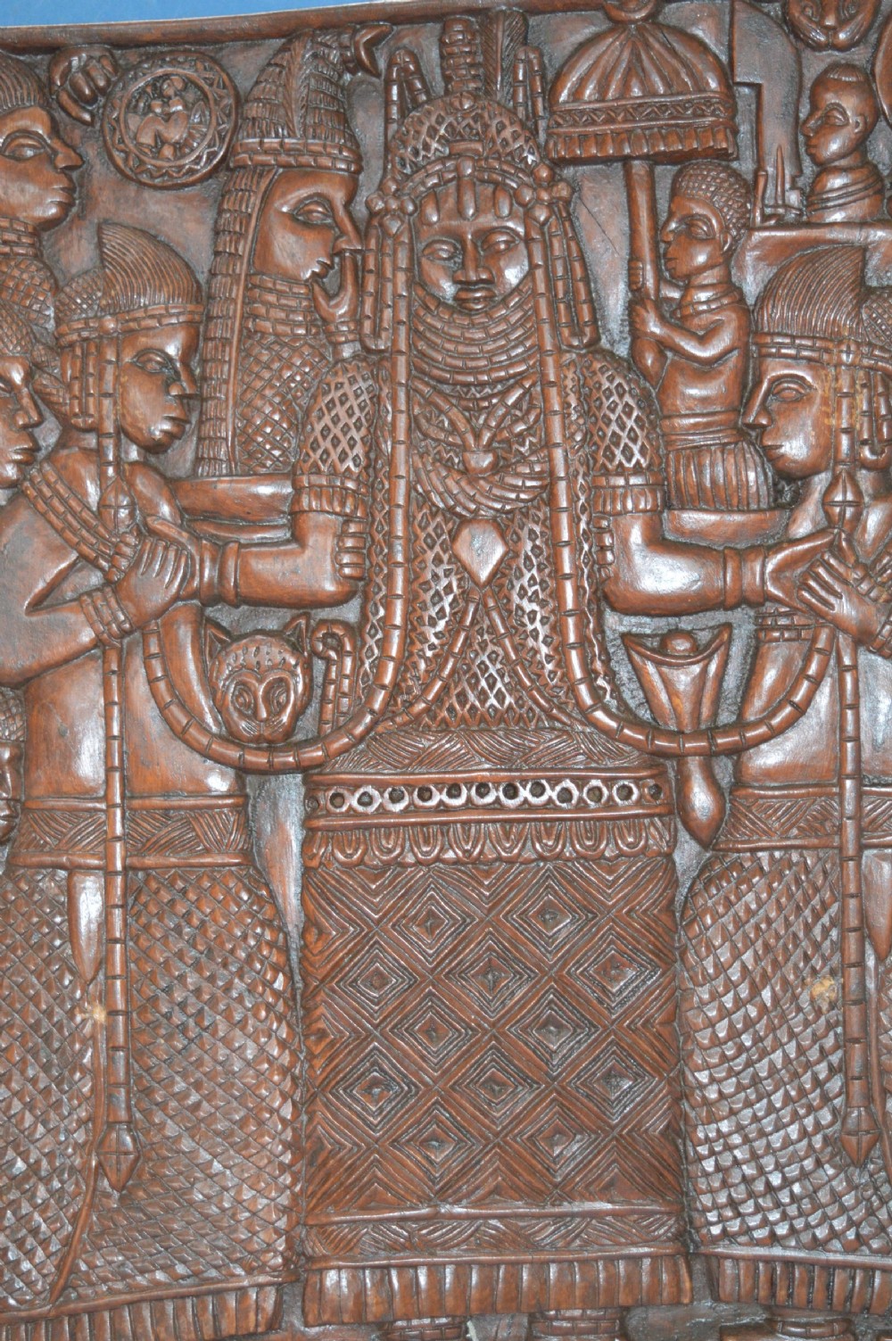 Pair Large African Benin Tribal Hand Carved Panels,c1920 View III