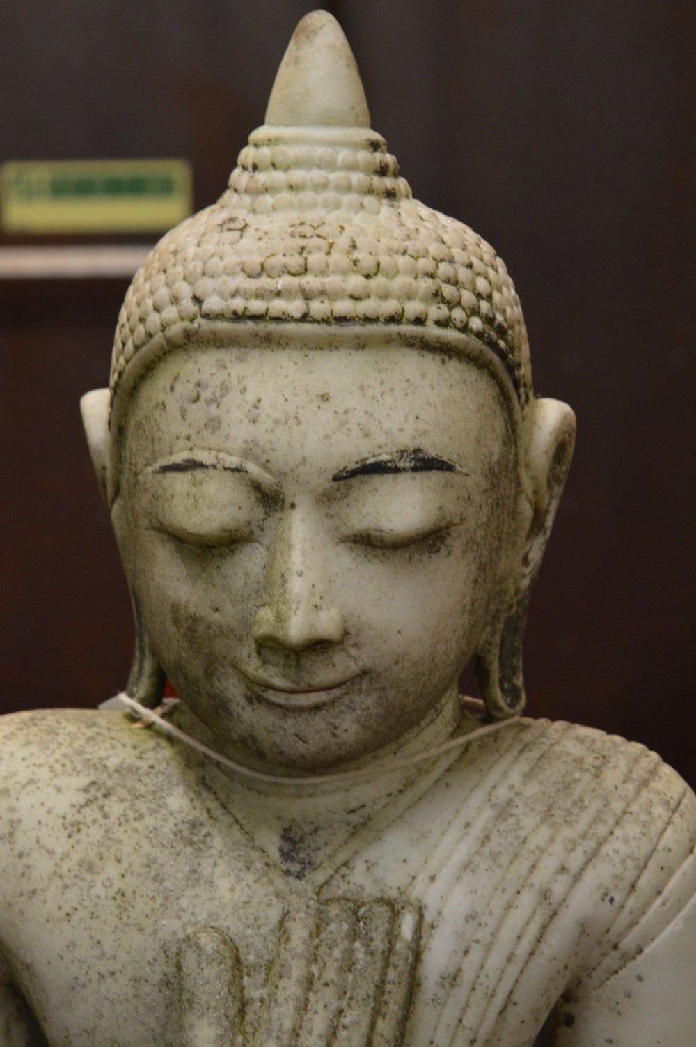 Large (145 cm) 19th Century Burmese Marble Statue Buddha, c1890 View II