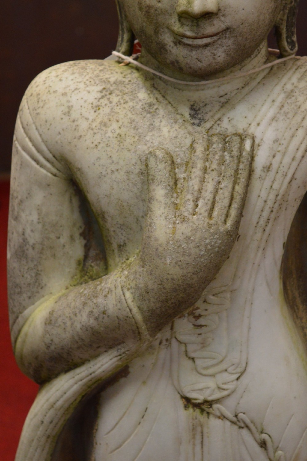 Large (145 cm) 19th Century Burmese Marble Statue Buddha, c1890 View III