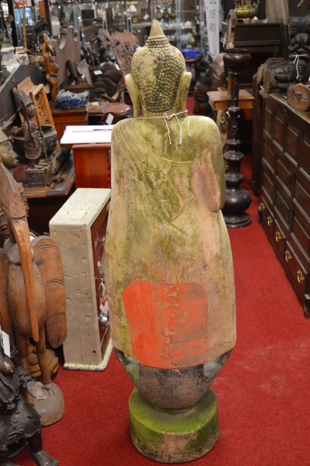 Large (145 cm) 19th Century Burmese Marble Statue Buddha, c1890 View VIII