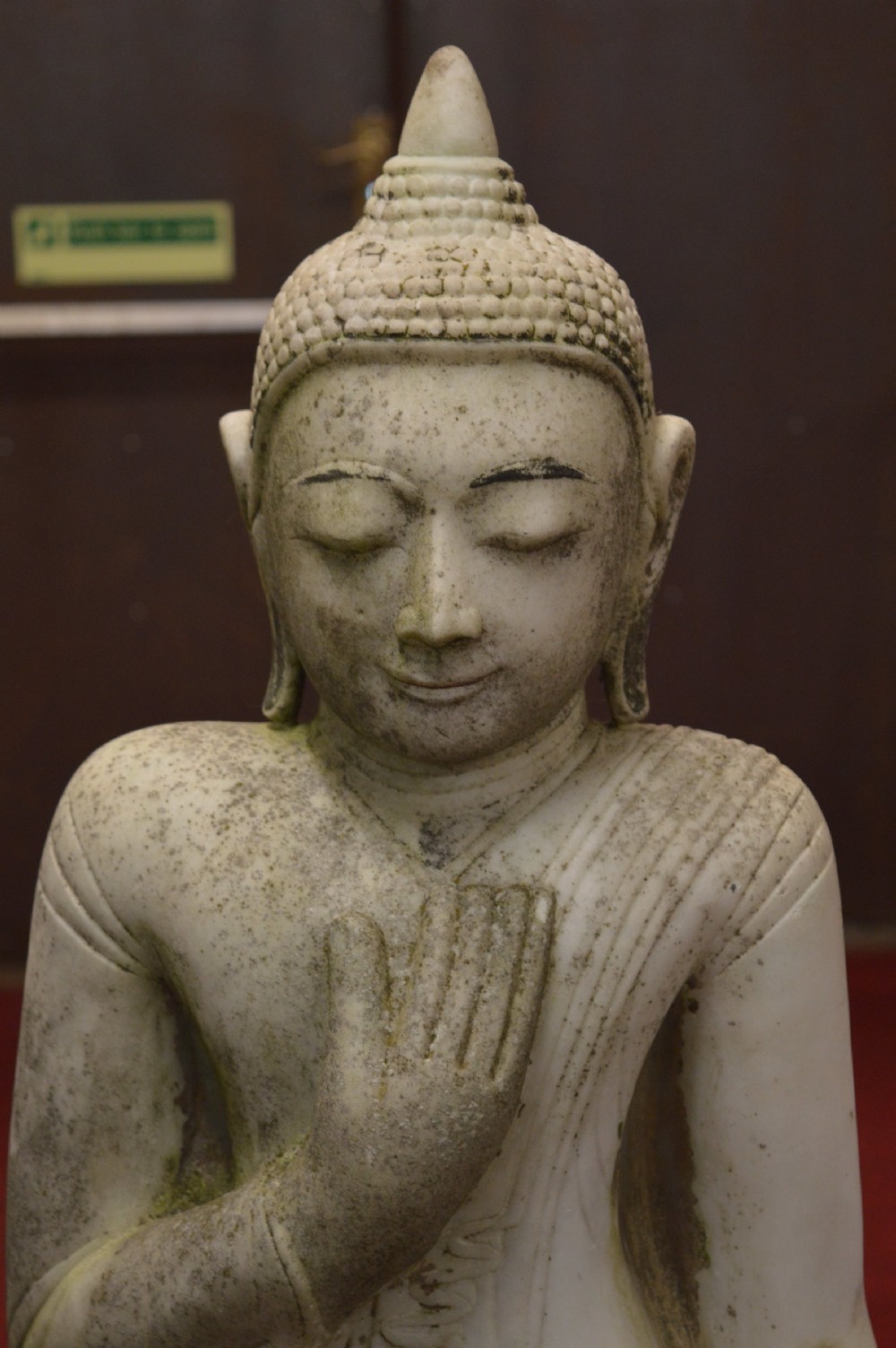 Large (145 cm) 19th Century Burmese Marble Statue Buddha, c1890 View X