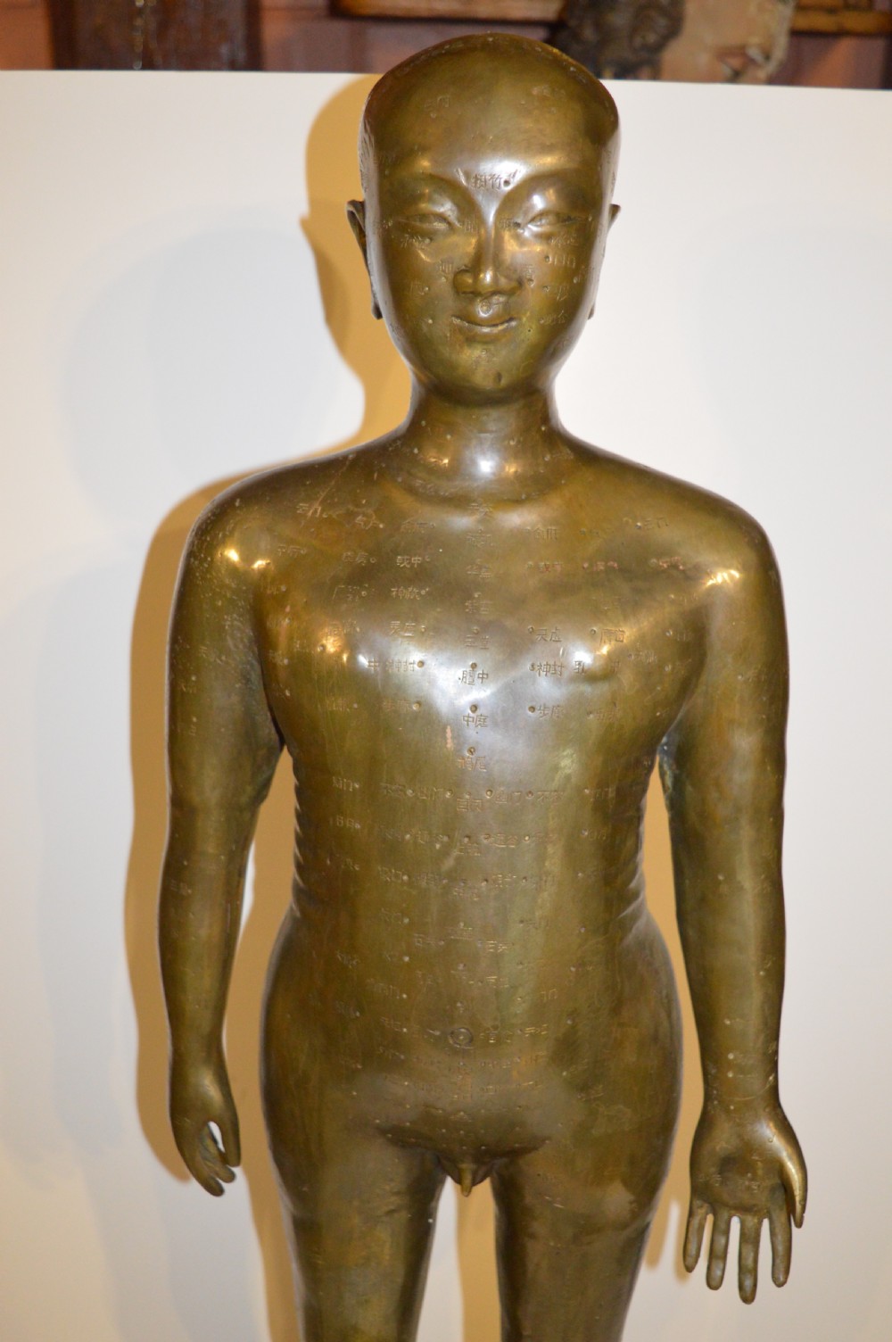 Large 19th Century Bronze Chinese Acupuncture Statue,c1890 (88cms tall 20kg). View II