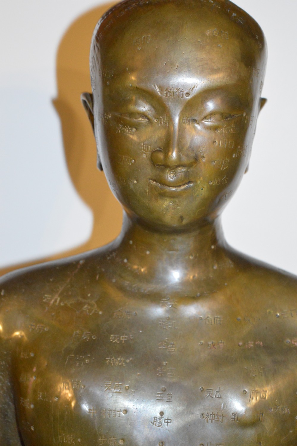 Large 19th Century Bronze Chinese Acupuncture Statue,c1890 (88cms tall 20kg). View III