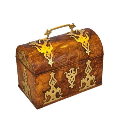 FINE VICTORIAN BURR WALNUT STATIONERY BOX BY BRIGGS PICCADILLY