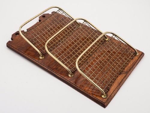 Edwardian Brass & Oak Letter/document Rack, Circa 1900