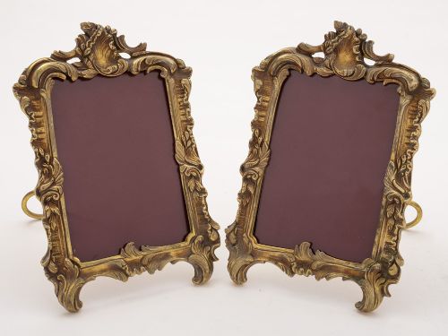 Pair of French Brass Photo Frames, Circa 1910